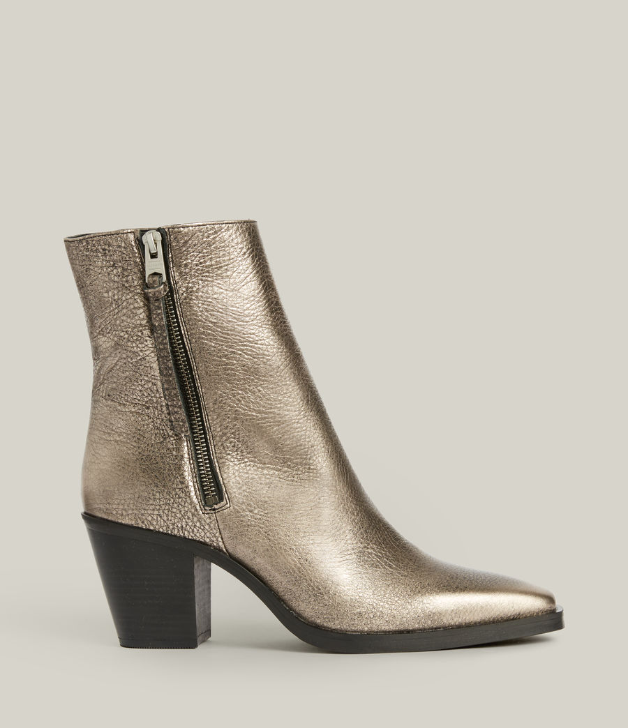 Women's Cohen Metallic Leather Boots (gunmetal) - Image 1
