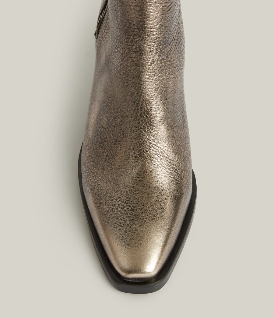 Women's Cohen Metallic Leather Boots (gunmetal) - Image 2