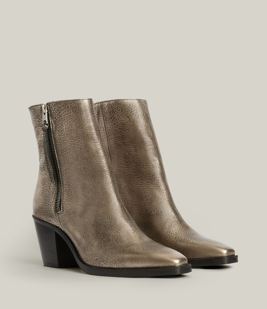 Women's Cohen Metallic Leather Boots (gunmetal) - Image 3