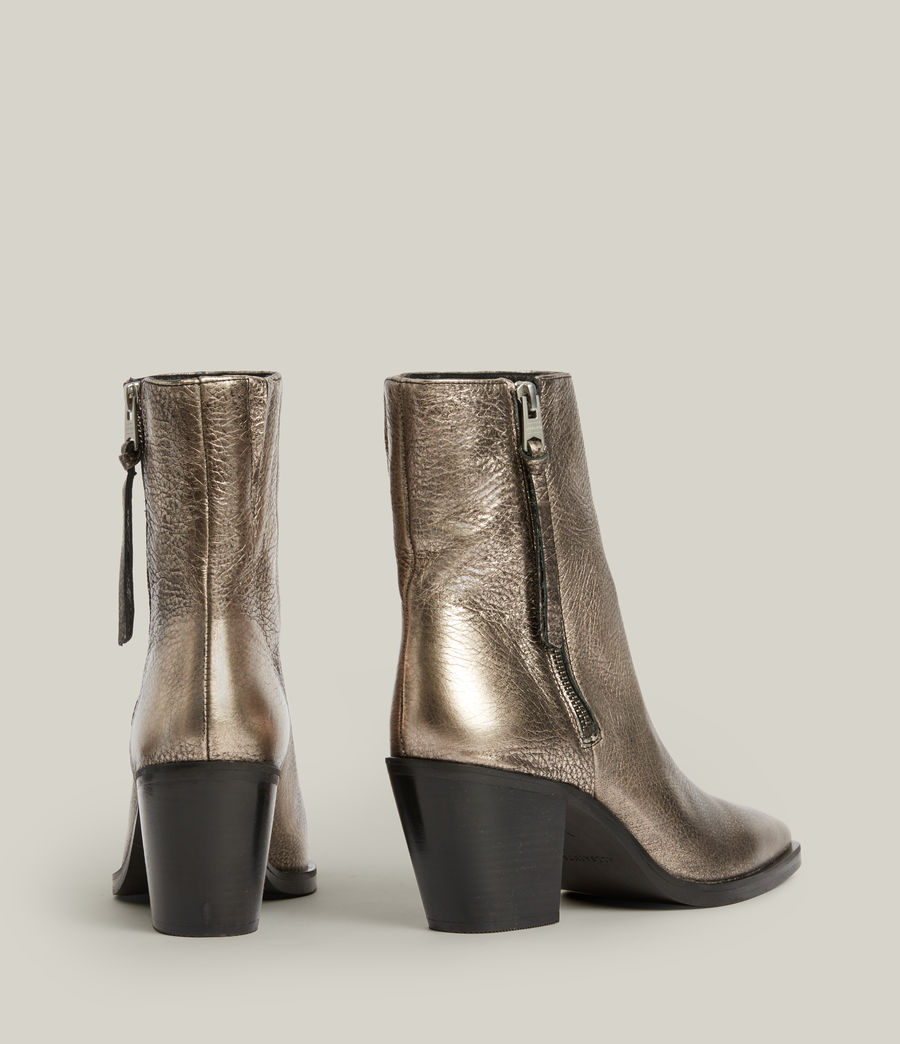 Women's Cohen Metallic Leather Boots (gunmetal) - Image 5