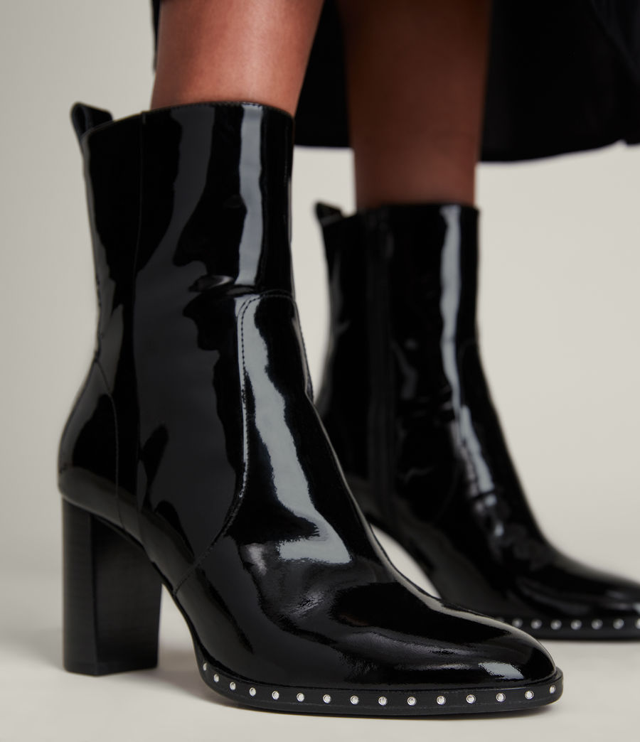 Women's Marlie Patent Leather Boots (black) - Image 2