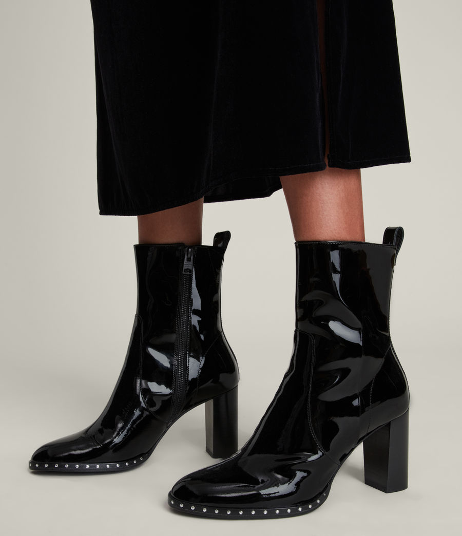 Women's Marlie Patent Leather Boots (black) - Image 4