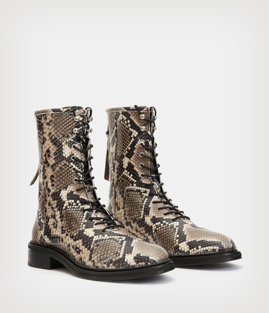 Women's Misty Leather Snake Effect Boots (snake_grey) - Image 3