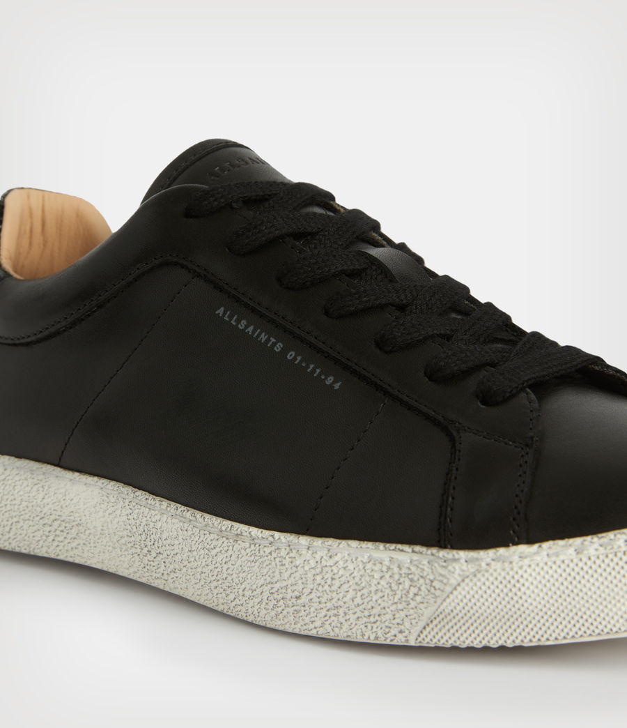 Women's Sheer Studded Leather Trainers (black) - Image 4