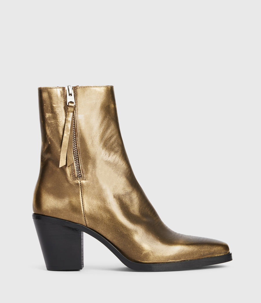 ALLSAINTS US: Womens Cohen Leather Boots (gold)