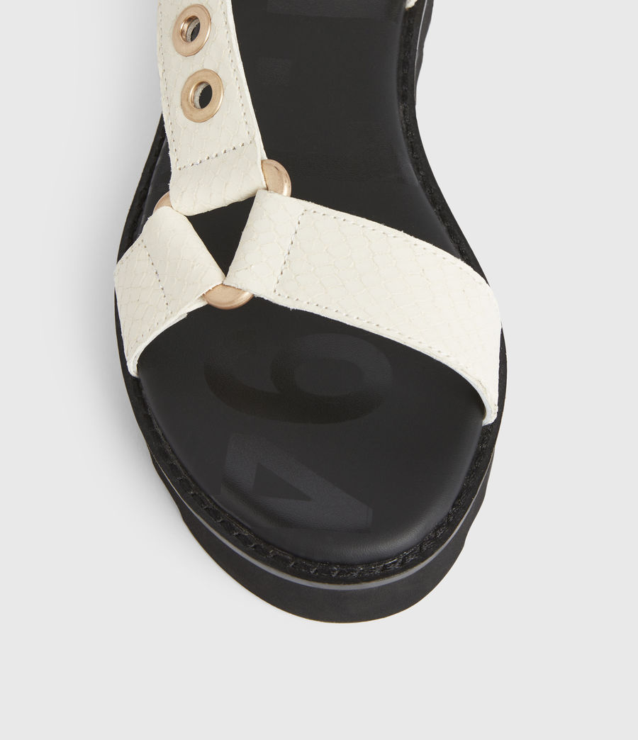 Womens Rhianne Leather Sandals (white) - Image 2