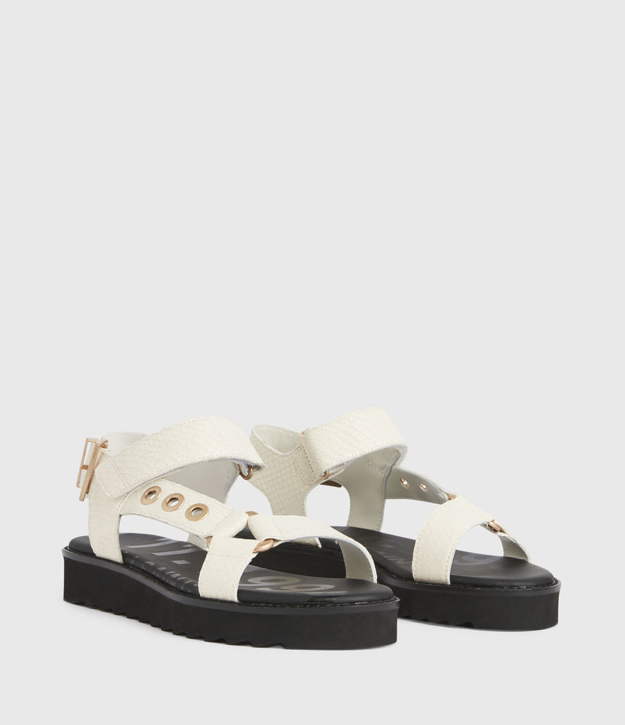 Womens Rhianne Leather Sandals (white) - Image 3