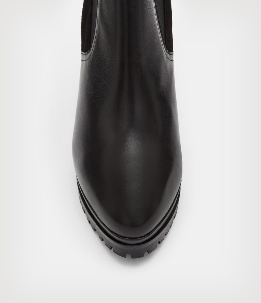 Womens Sahara Leather Boots (black) - Image 2