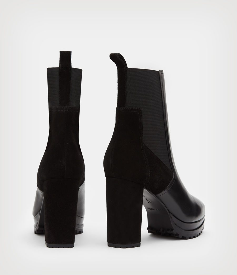 Womens Sahara Leather Boots (black) - Image 5