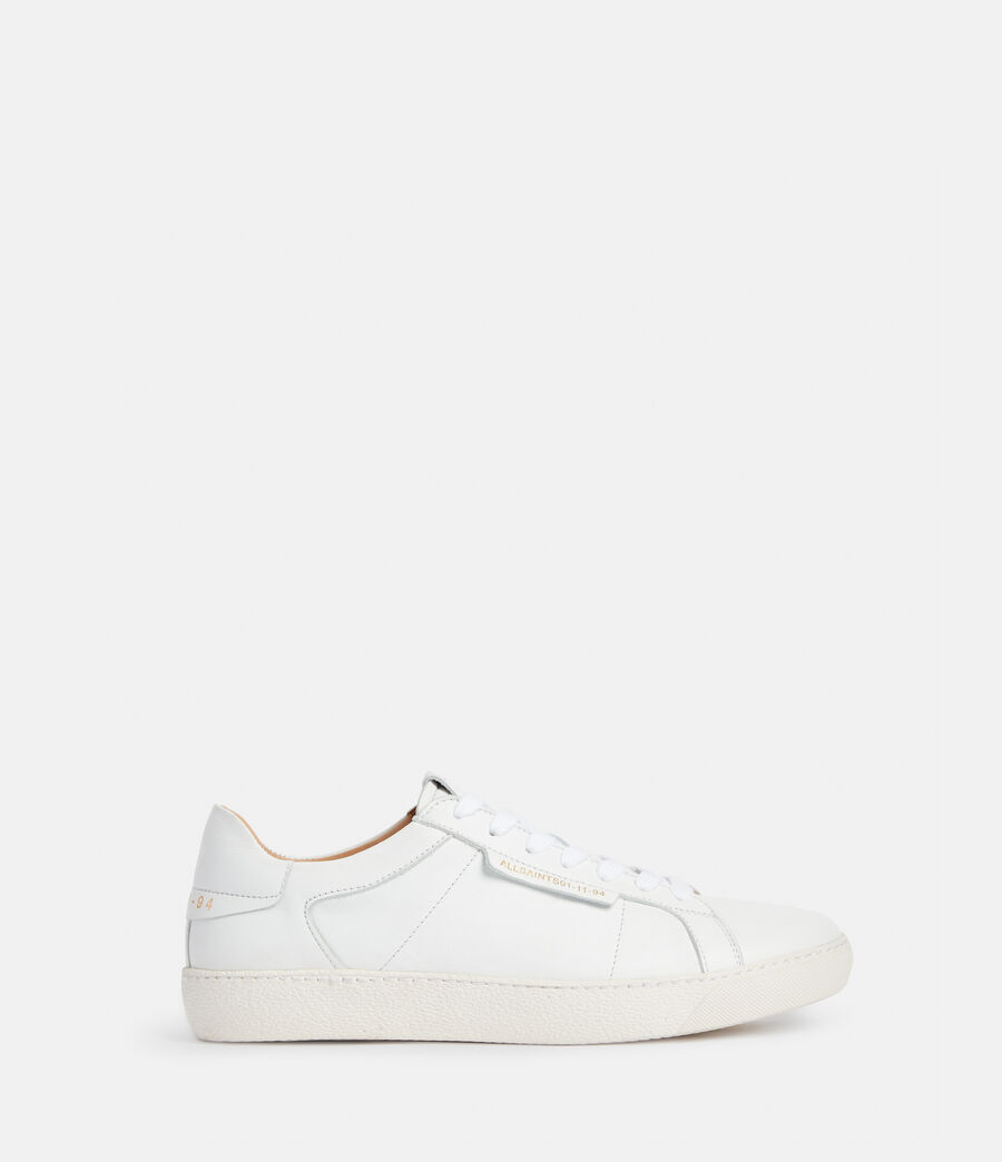 ALLSAINTS EU: Womens Sheer Leather Low Top Trainers (white)
