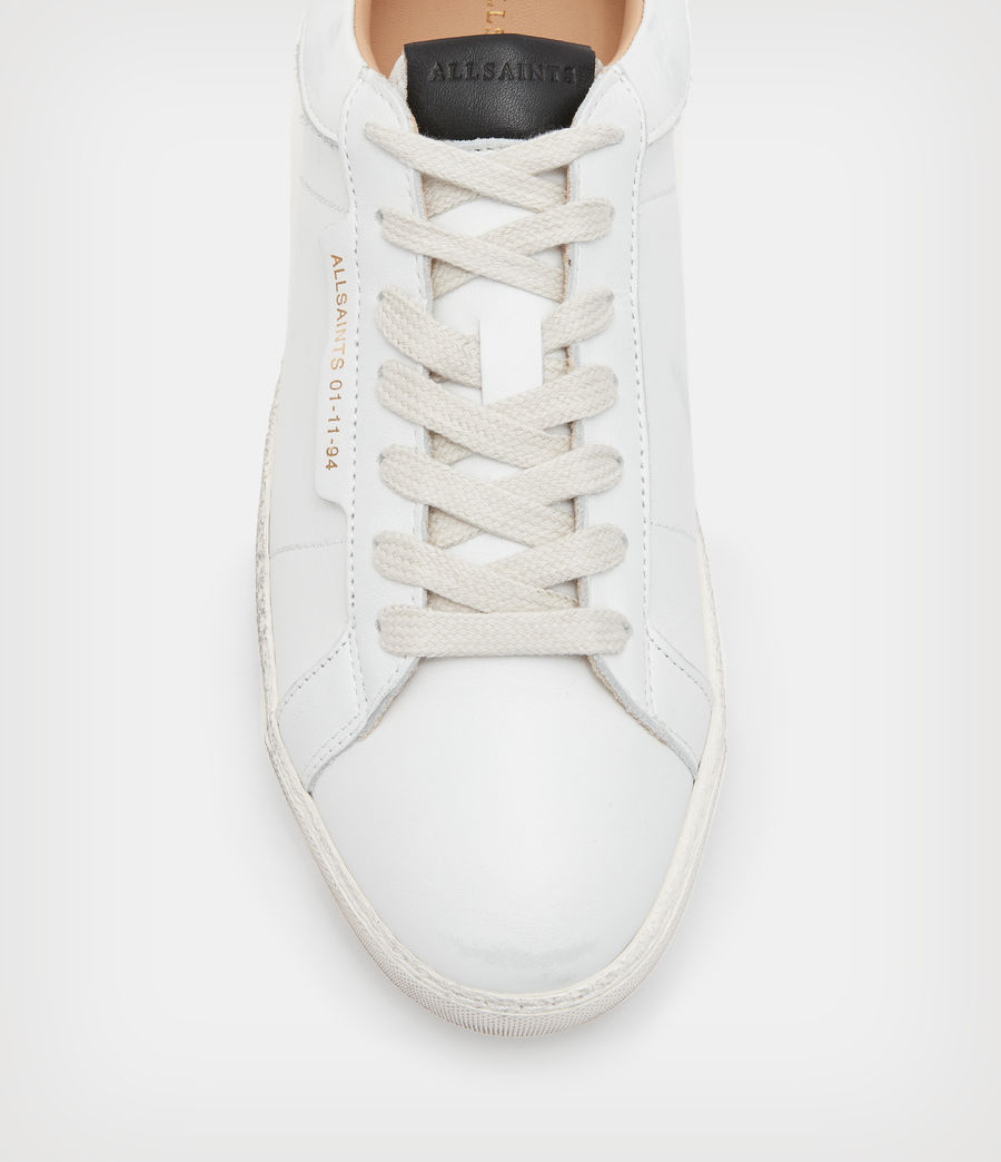 Women's Sheer Leather Low Top Trainers (white_black) - Image 2