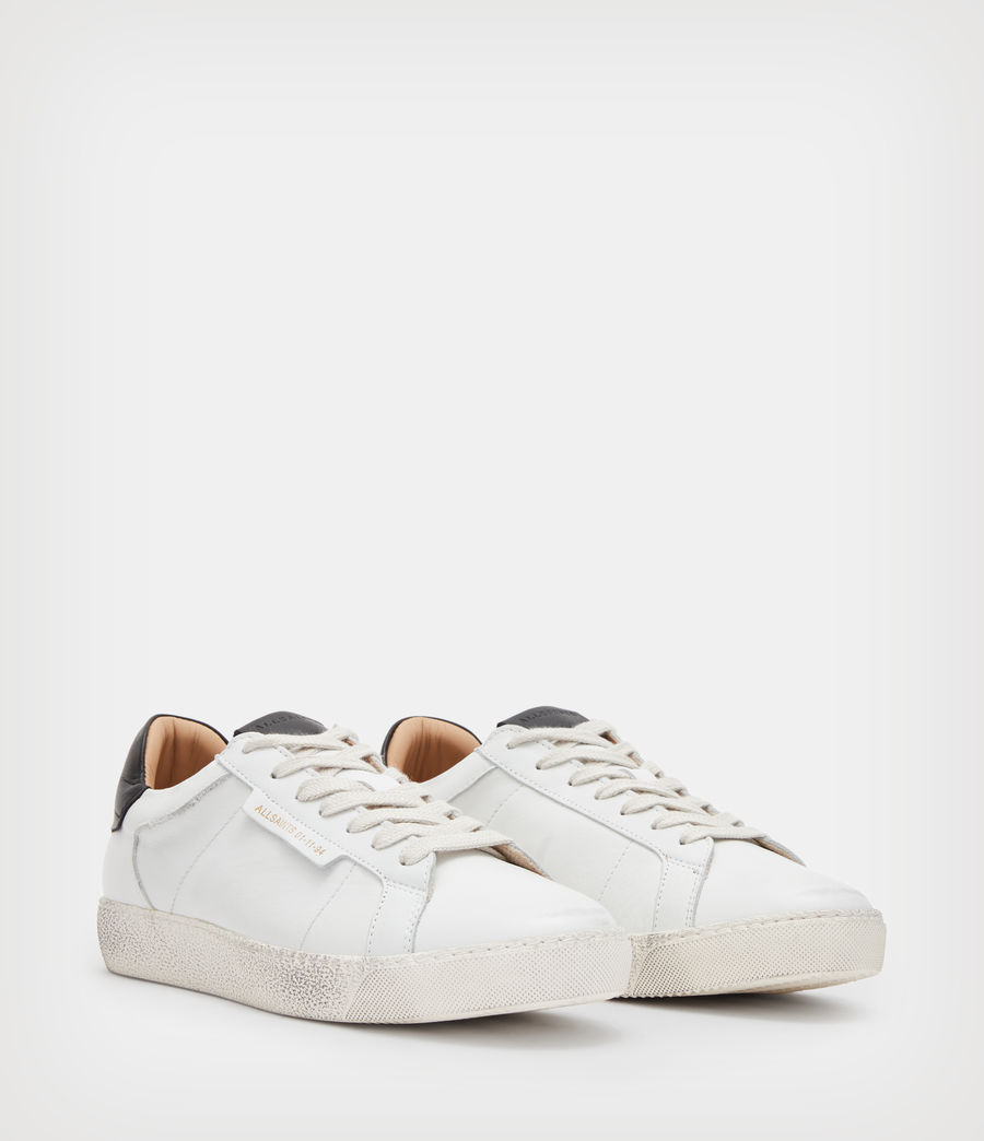Women's Sheer Leather Low Top Trainers (white_black) - Image 3
