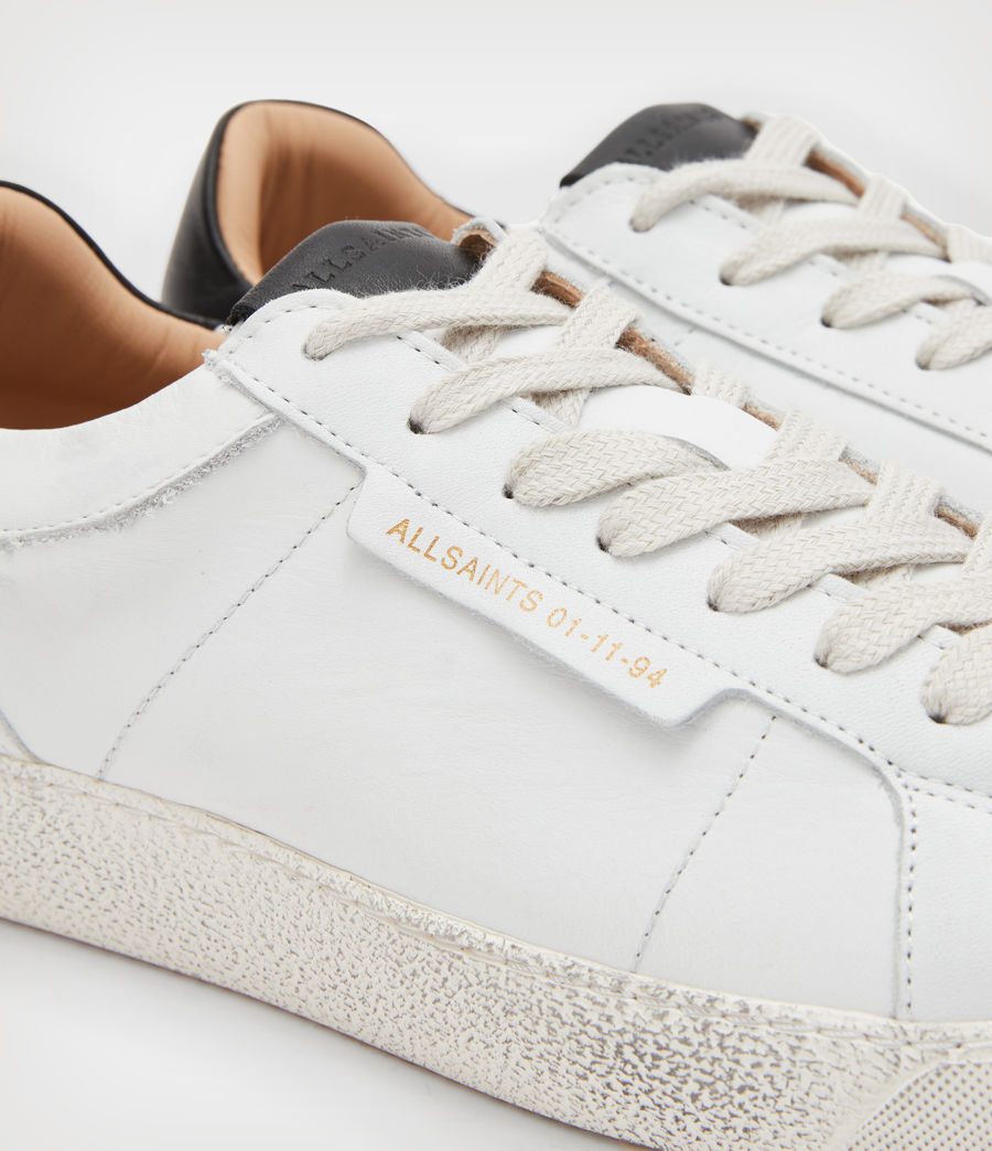 Women's Sheer Leather Low Top Trainers (white_black) - Image 4