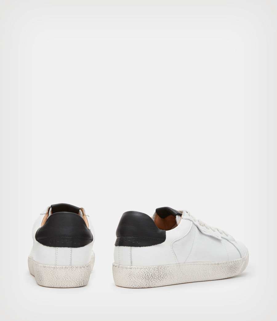 Women's Sheer Leather Low Top Trainers (white_black) - Image 5