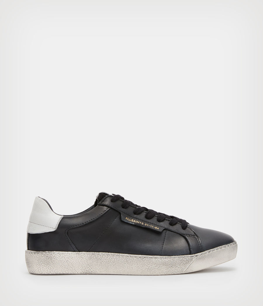 Damen Sheer Leather Low Top Trainers (black_white) - Image 1