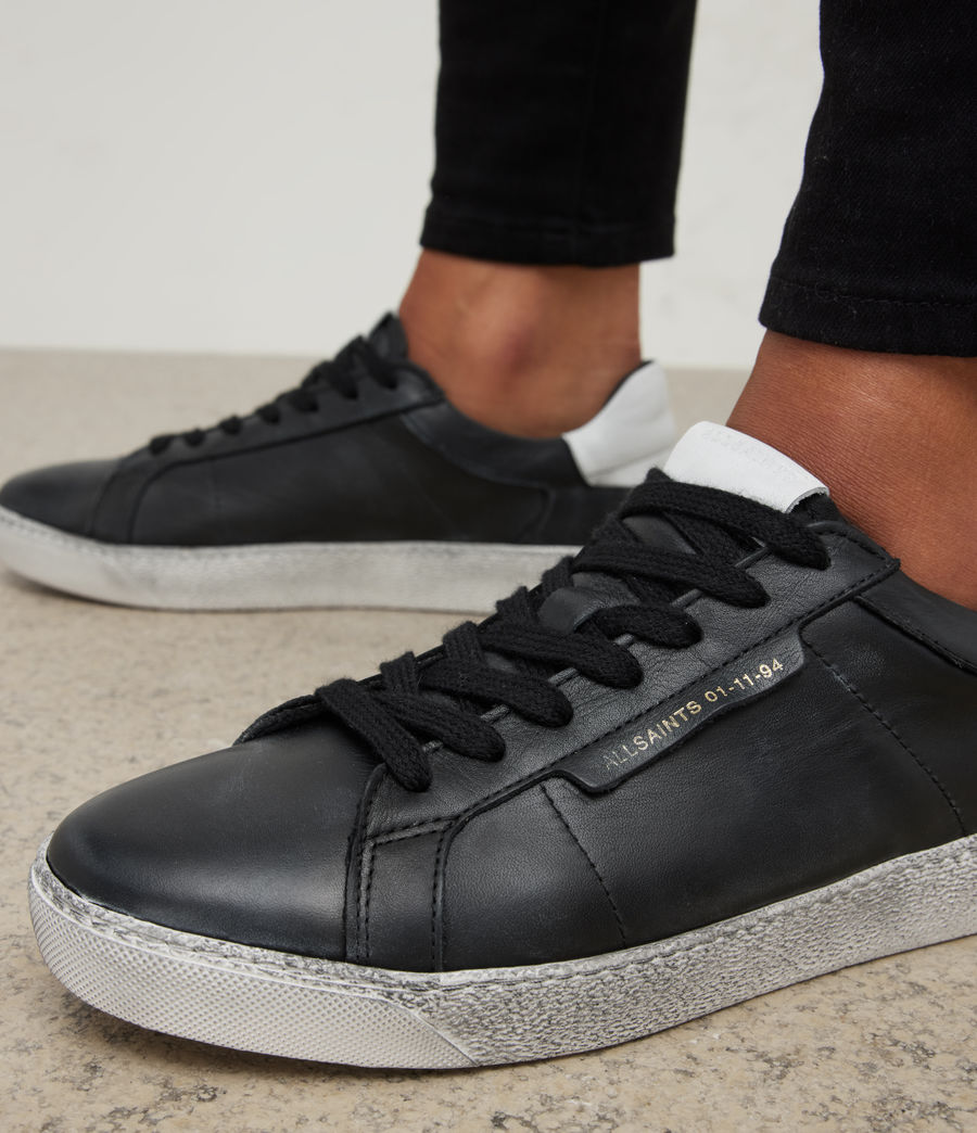 Womens Sheer Leather Sneakers (black_white) - Image 4