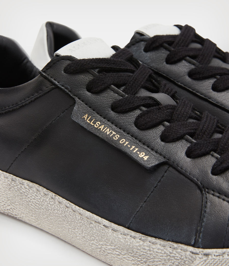 Damen Sheer Leather Low Top Trainers (black_white) - Image 6