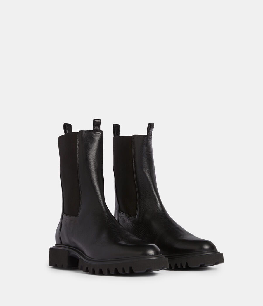 Women's Hallie Leather Boots (black) - Image 5