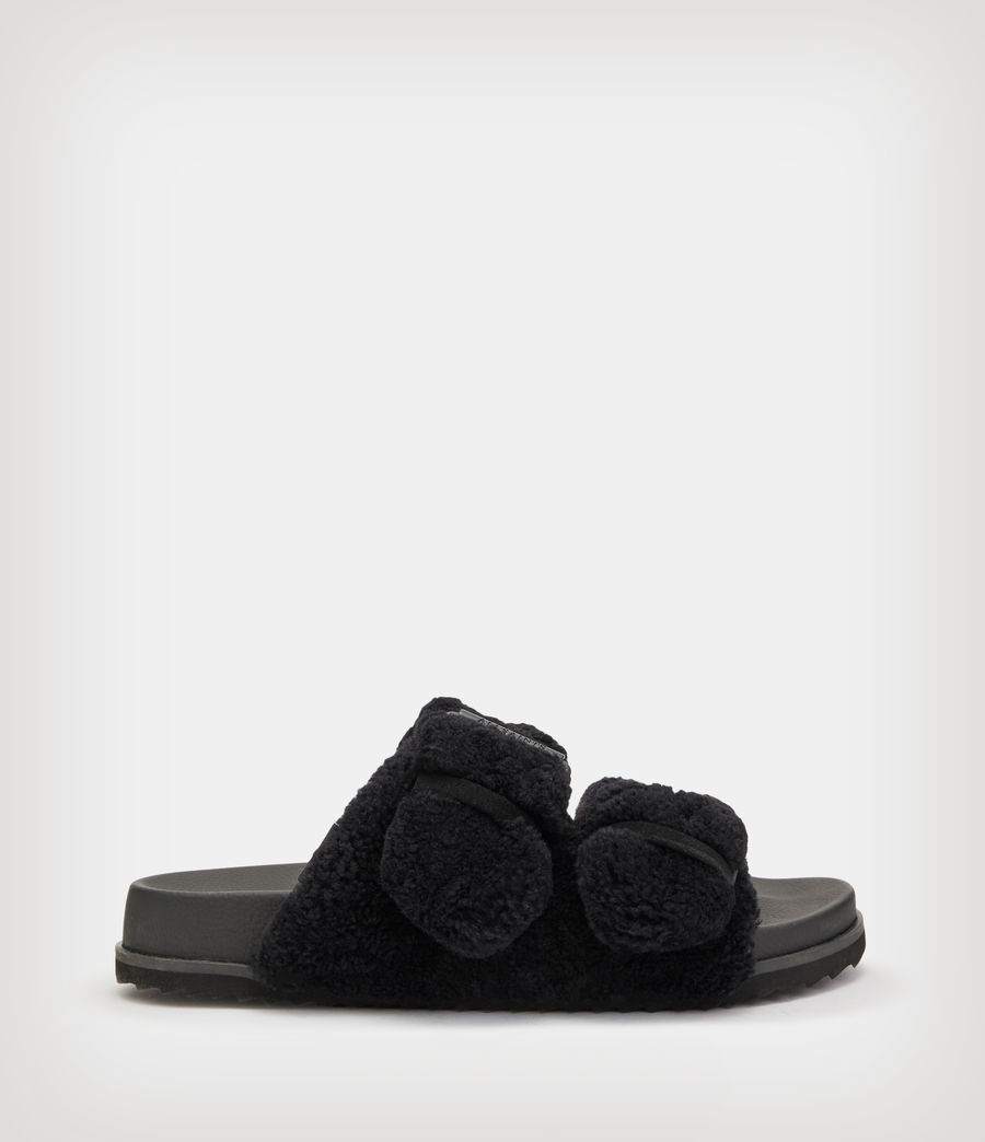 Women's Sian Shearling Sandals (black) - Image 1
