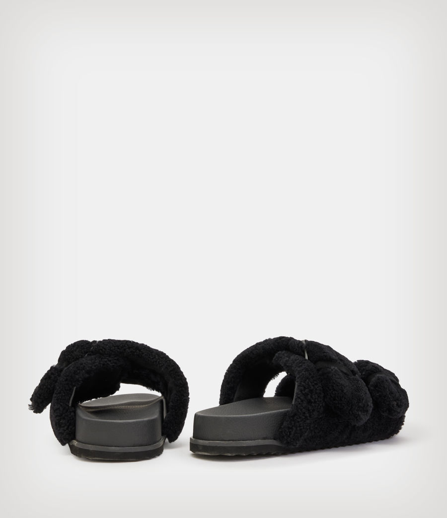 Women's Sian Shearling Sandals (black) - Image 5