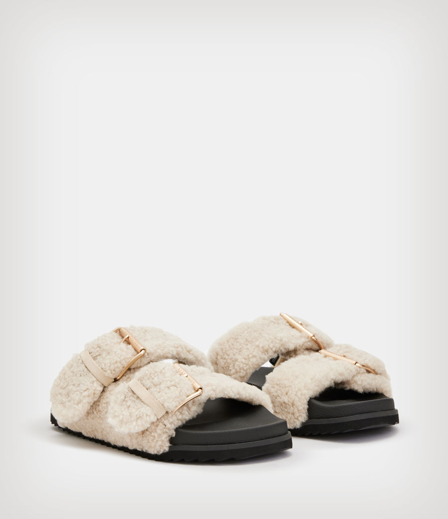 Women's Sian Shearling Sandals (cream_white) - Image 3
