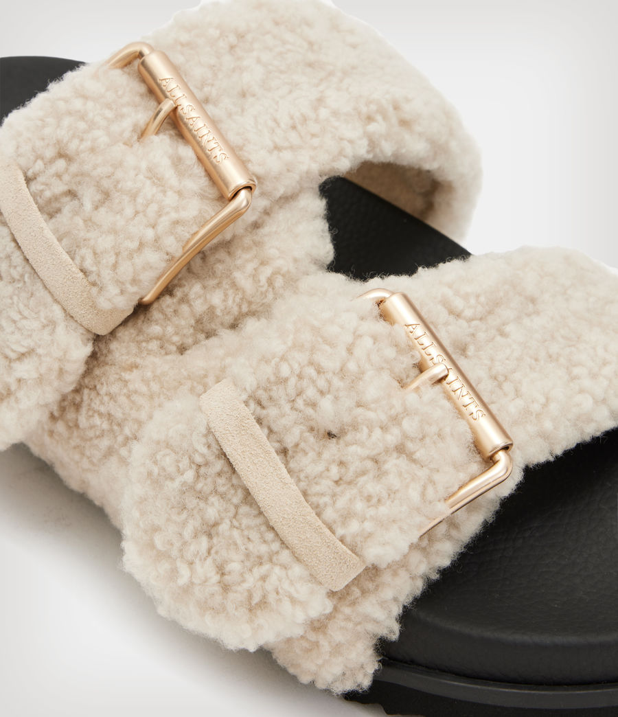 Women's Sian Shearling Sandals (cream_white) - Image 4