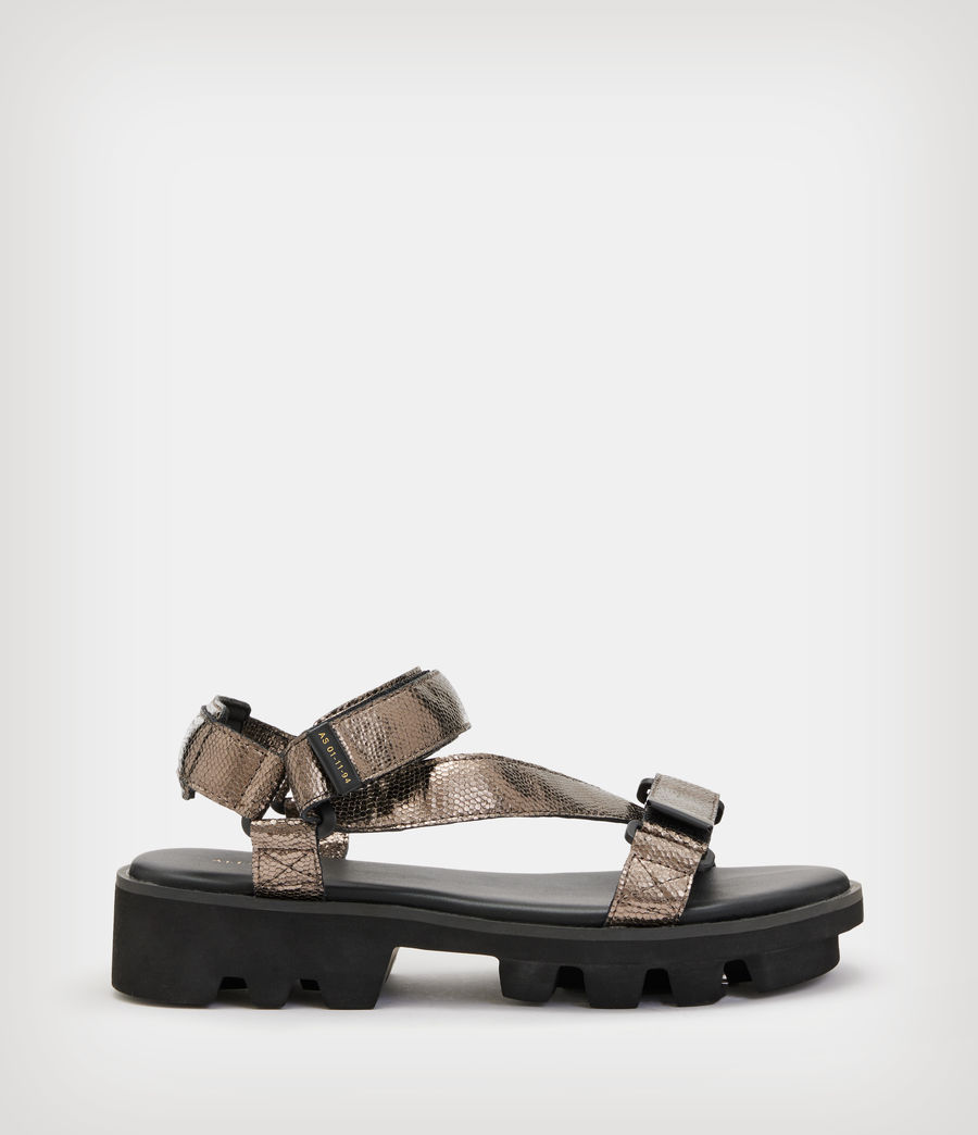 Women's Atlanta Leather Shimmer Sandals (metallic_gold) - Image 1