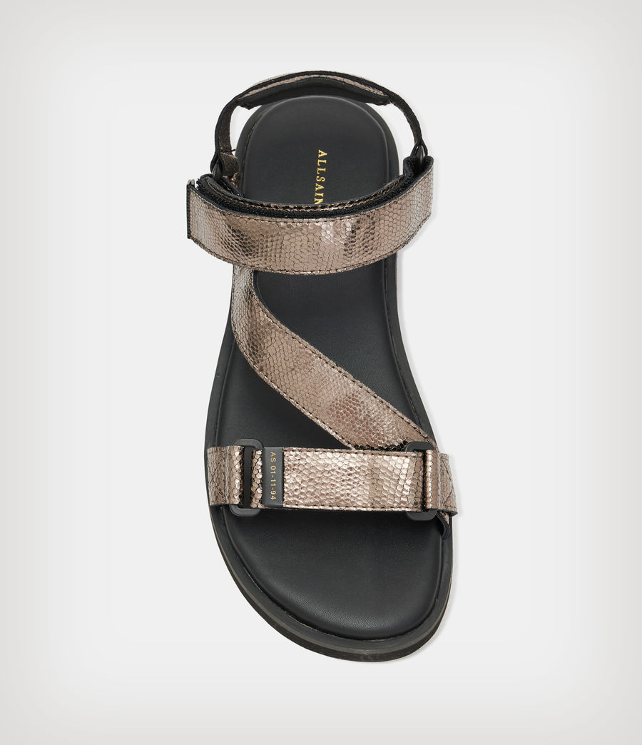 Women's Atlanta Leather Shimmer Sandals (metallic_gold) - Image 2