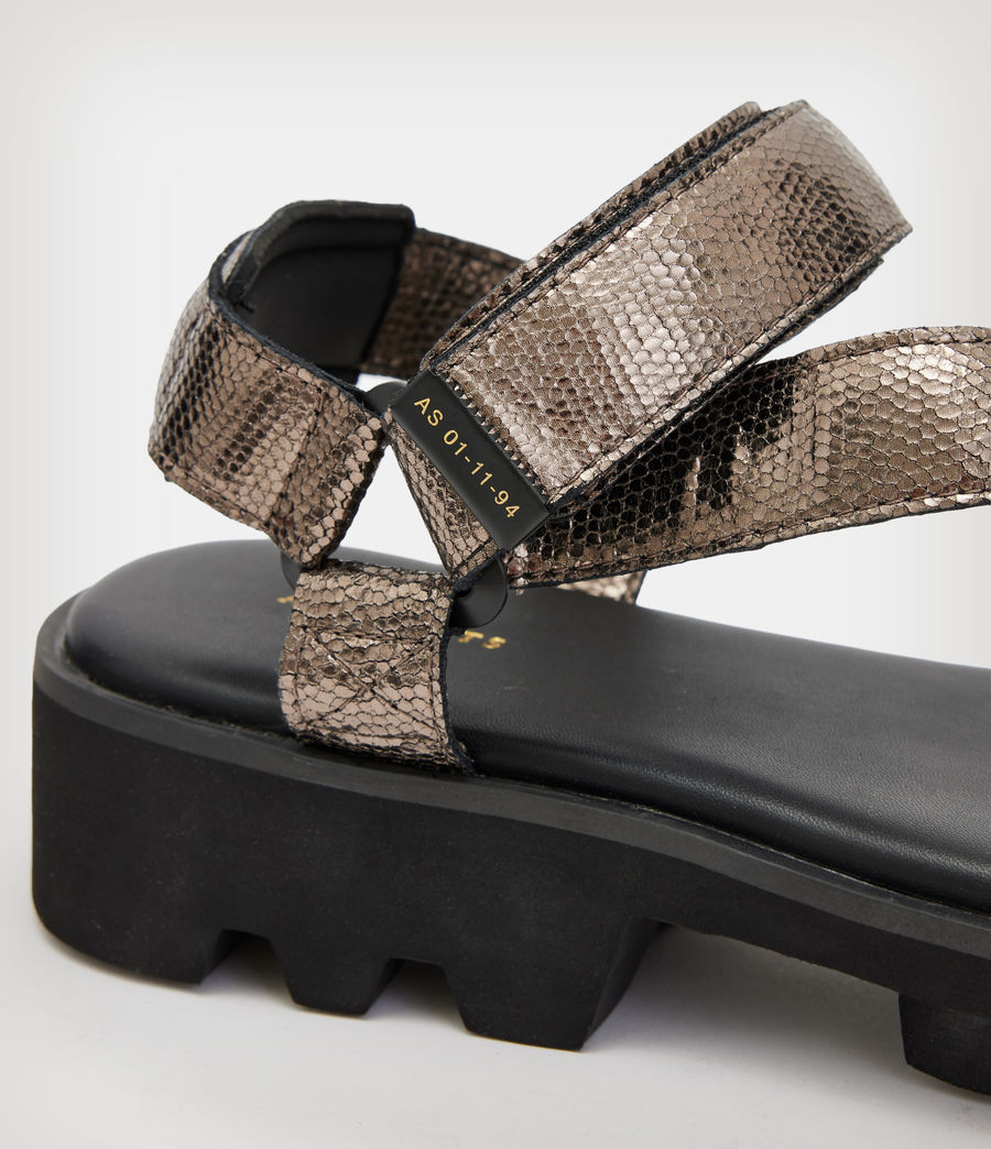 Women's Atlanta Leather Shimmer Sandals (metallic_gold) - Image 4
