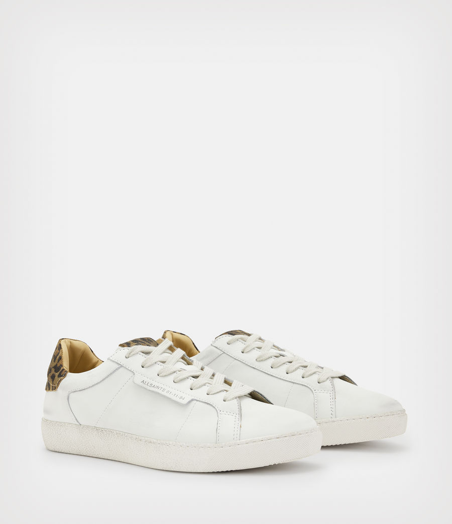 Women's Sheer Leather Leopard Print Trainers (off_white_brown) - Image 3