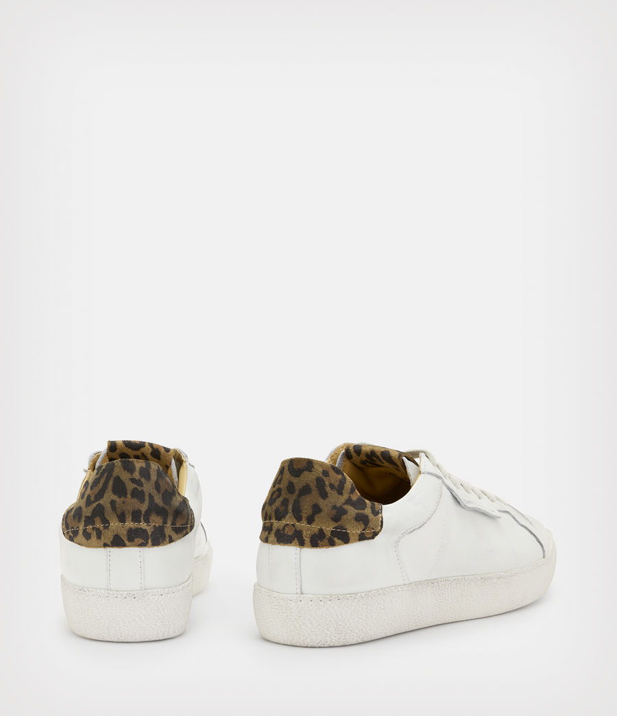 Women's Sheer Leather Leopard Print Trainers (off_white_brown) - Image 5