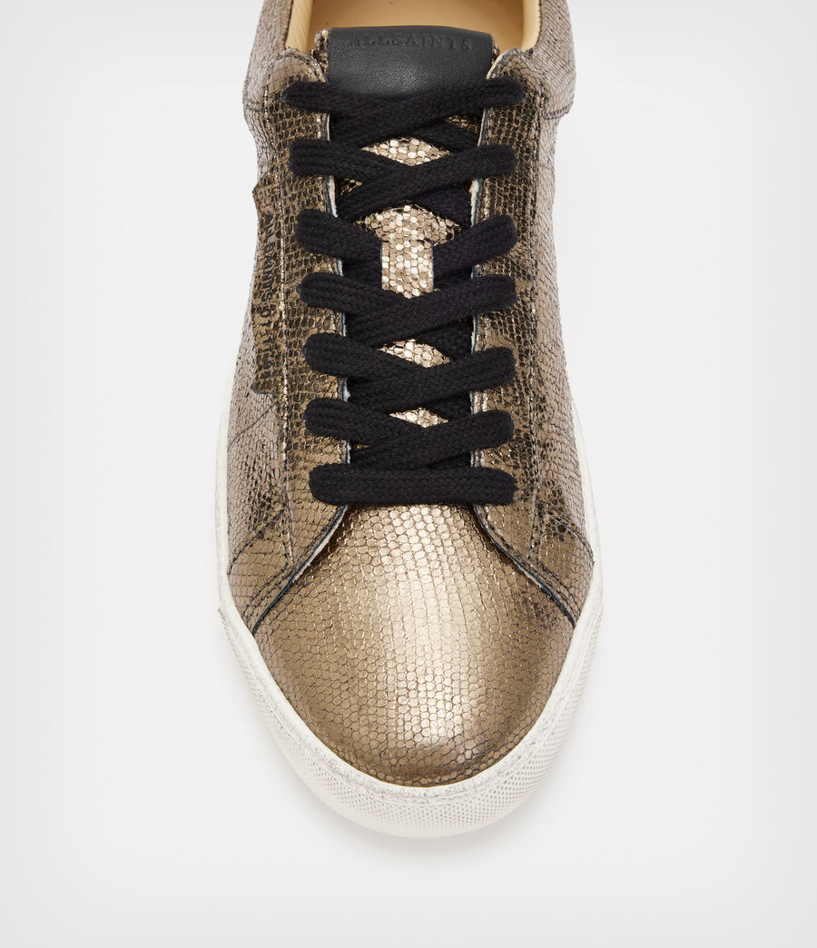 Women's Sheer Leather Shimmer Trainers (metallic_gold) - Image 3
