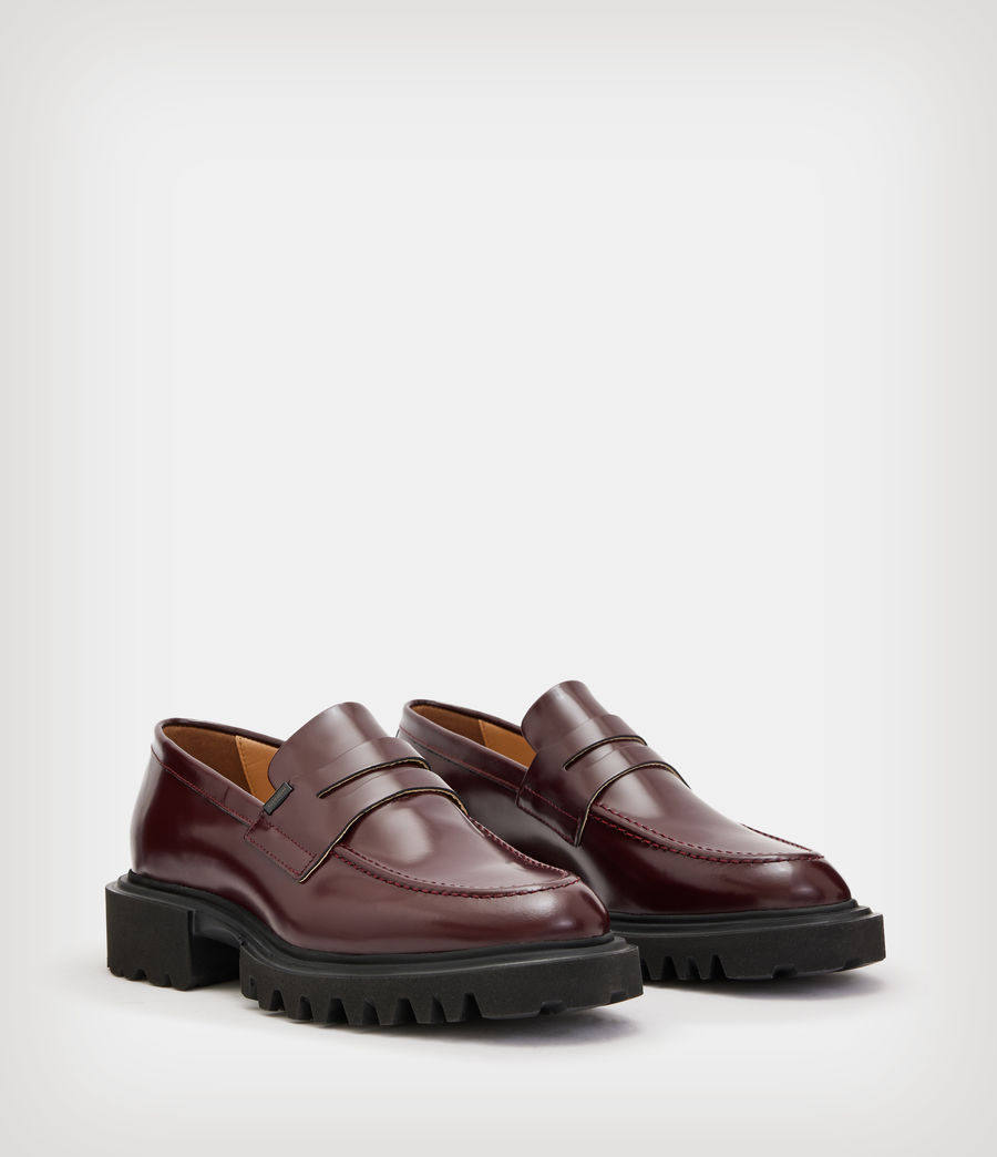 Women's Lola Leather Loafers (bordeaux_red) - Image 3