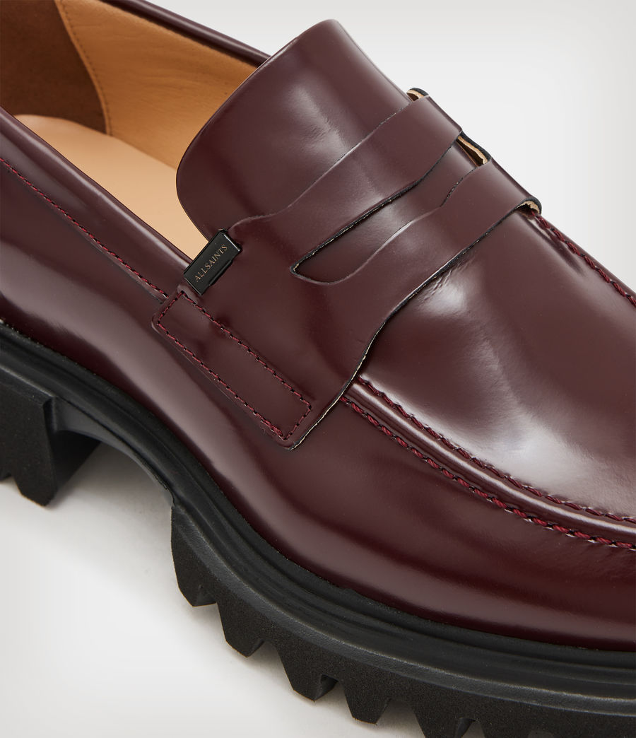 Women's Lola Leather Loafers (bordeaux_red) - Image 4