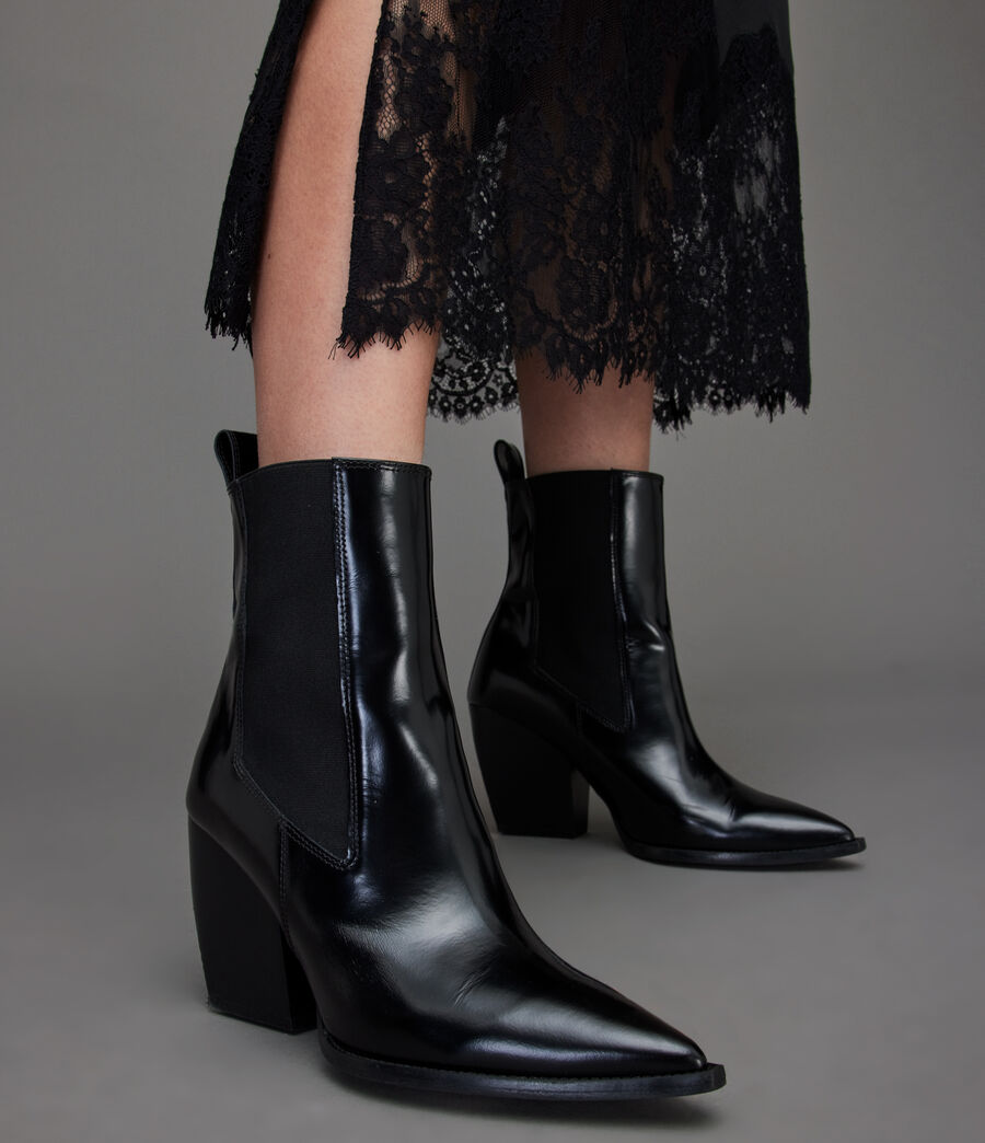 ALLSAINTS US: Womens Ria Leather Boots (black)