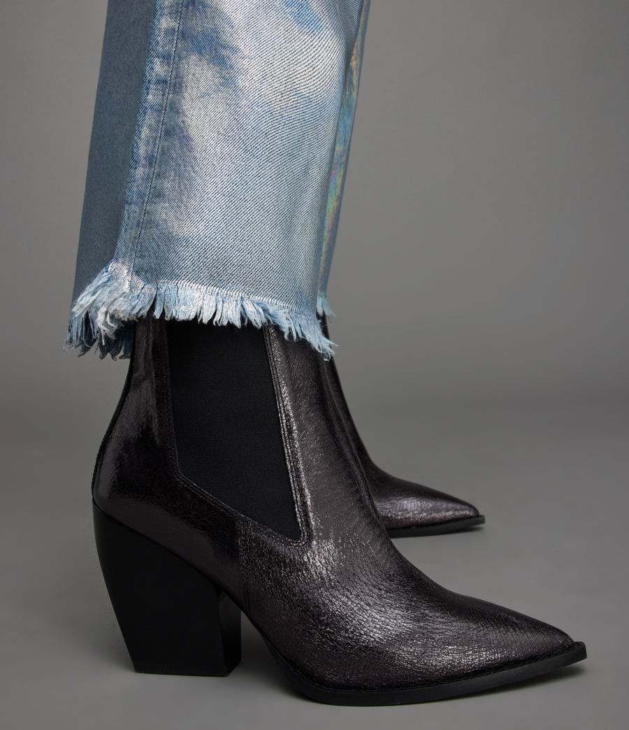 Damen Ria Crinkle Boots (gunmetal_grey) - Image 2
