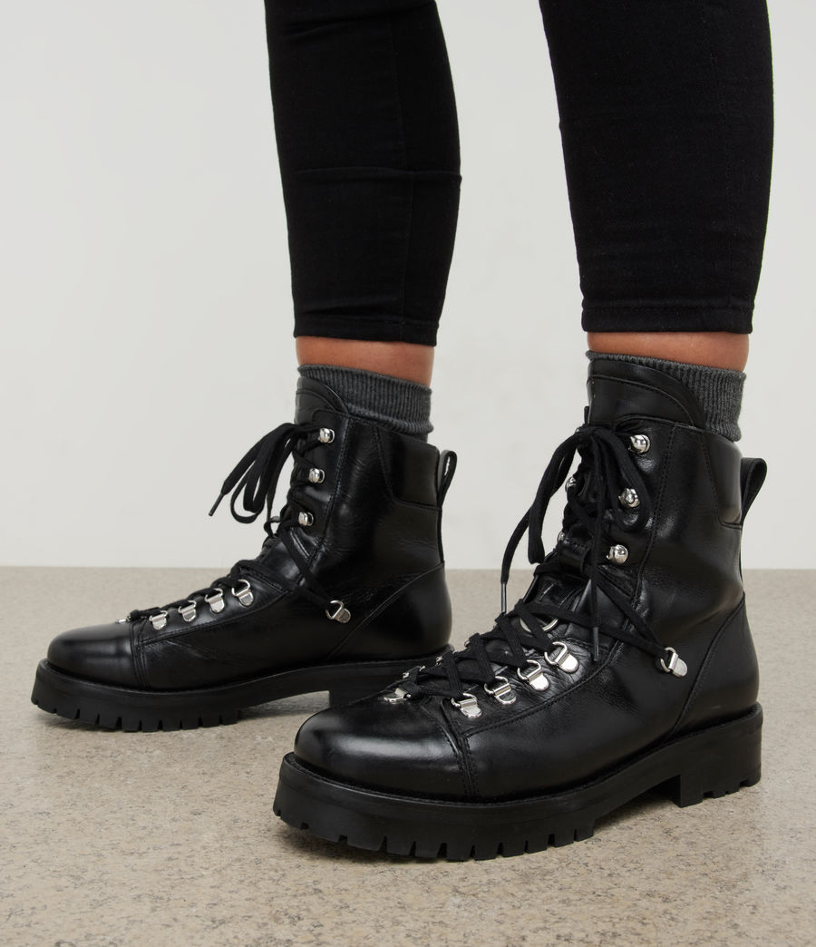 Women's Franka Leather Boots (black) - Image 2