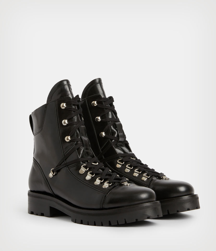 Womens Franka Leather Boots (black) - Image 4