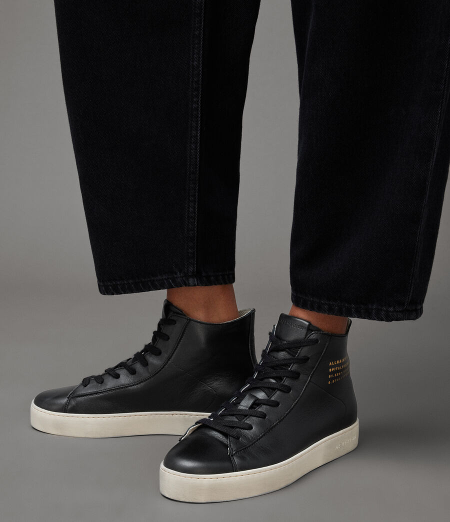 Women's Tana Leather High Top Trainers (black) - Image 2
