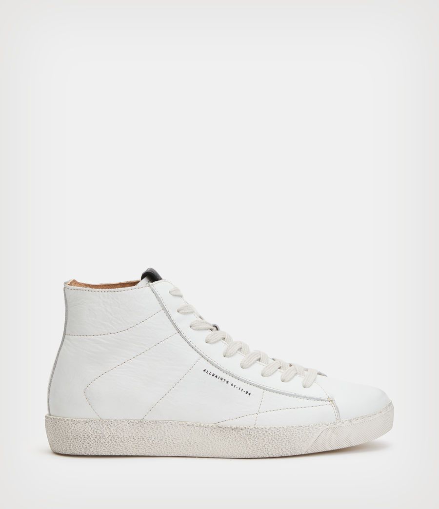 Damen Tundy Logo Leather High Top Trainers (white) - Image 1