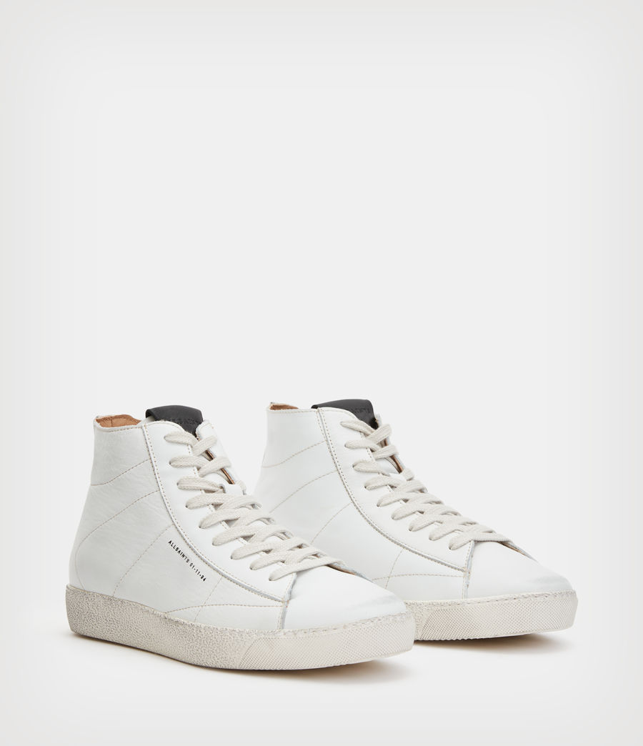 Womens Tundy Logo Leather High Top Sneakers (white) - Image 3