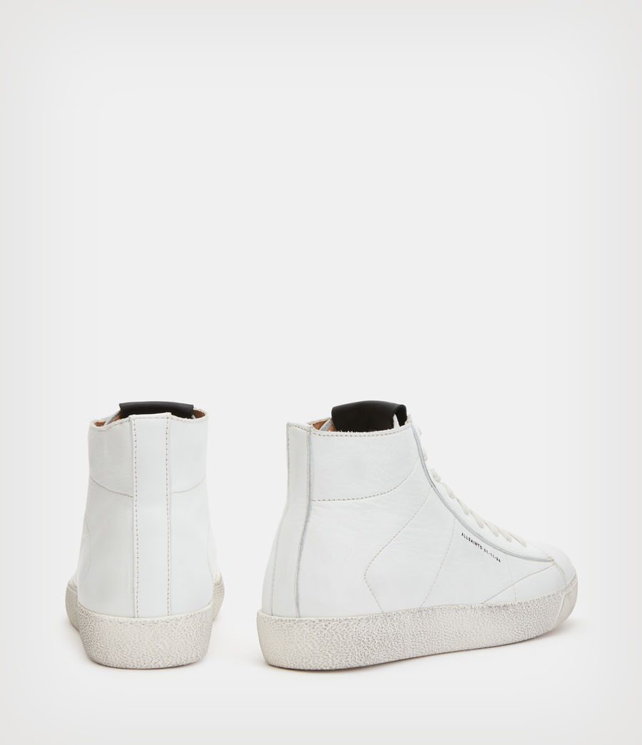 Womens Tundy Logo Leather High Top Sneakers (white) - Image 5