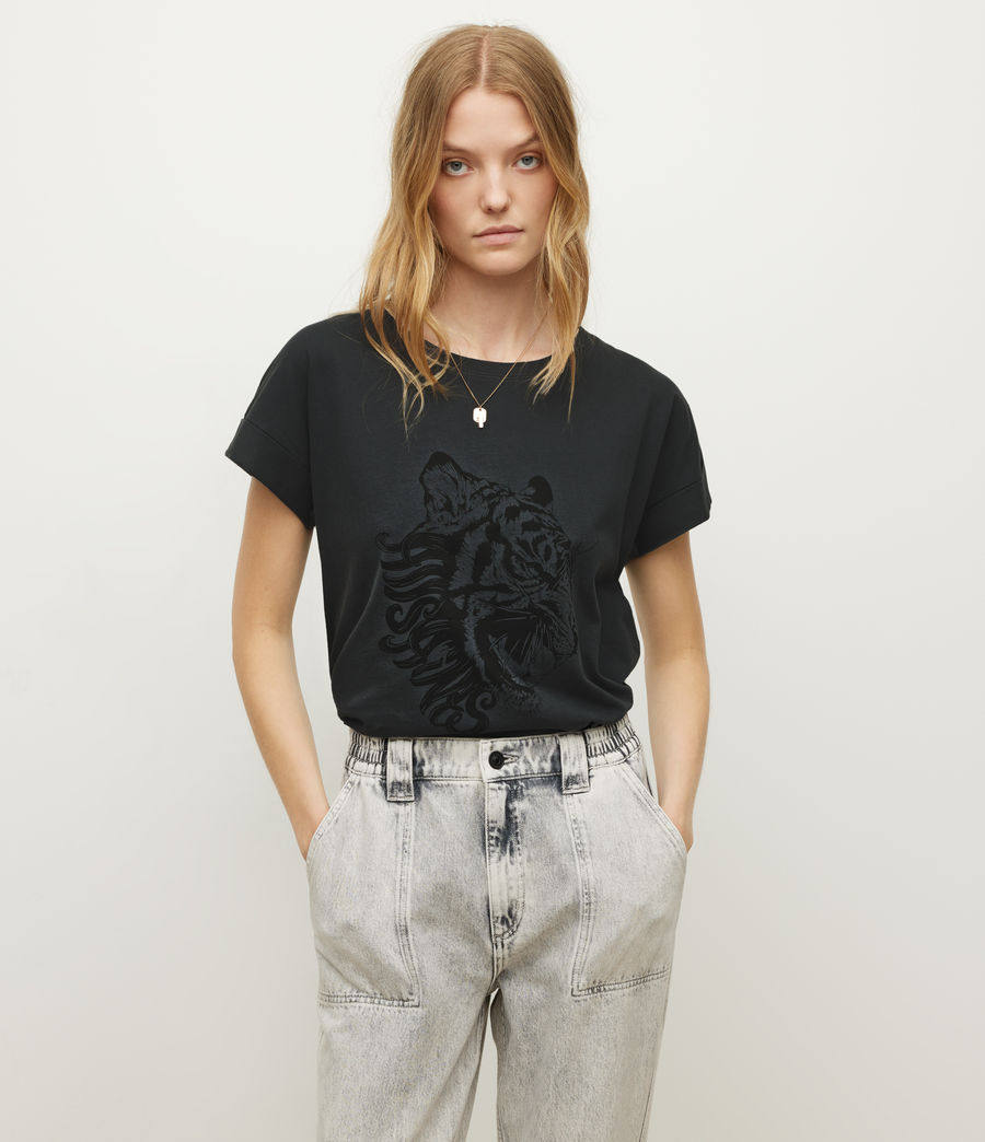 Damen Timbra Imogen Boy T-Shirt (washed_black) - Image 1