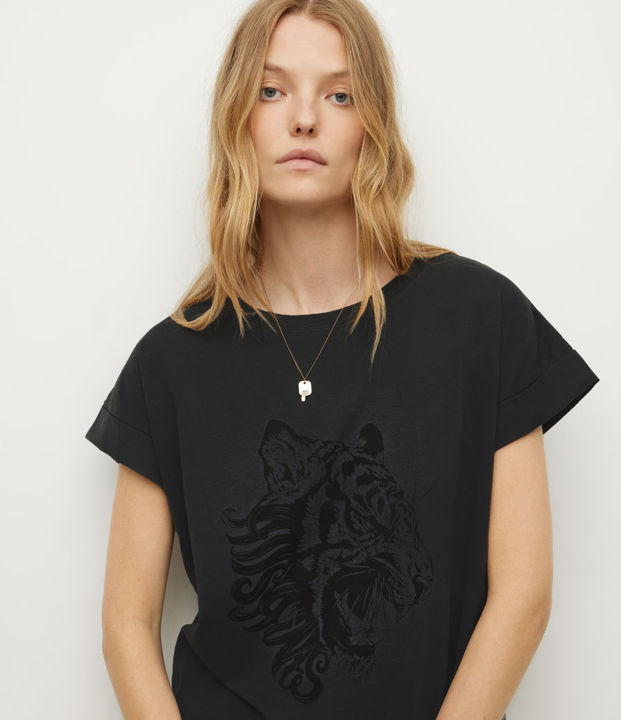 Womens Timbra Imogen Boyfriend T-Shirt (washed_black) - Image 2