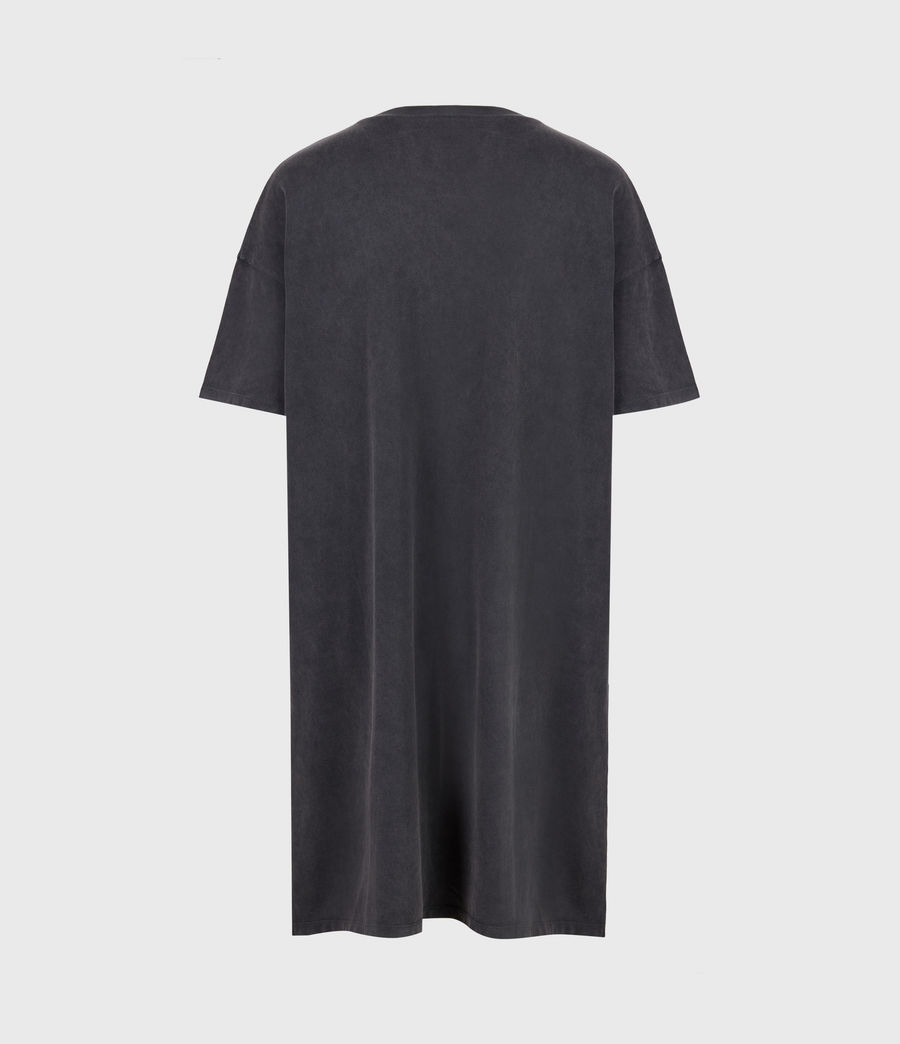 Damen Skull T-Shirt Kleid (washed_black) - Image 3