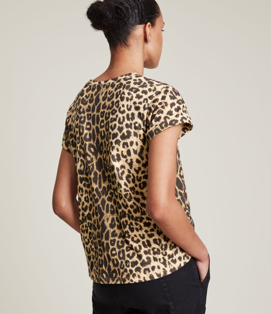 Womens Anna Leppo T-Shirt (leopard_yellow) - Image 5