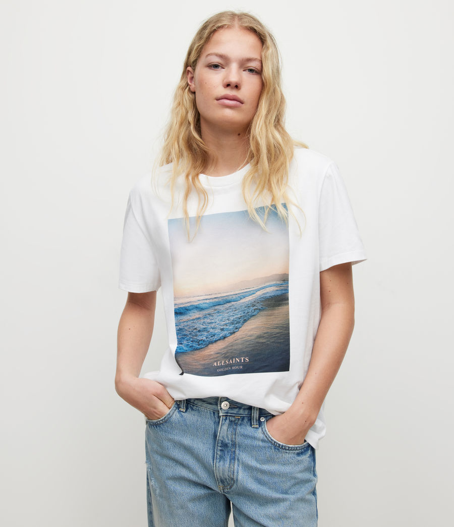 Women's Solis Boyfriend Beach T-Shirt (optic_white) - Image 1