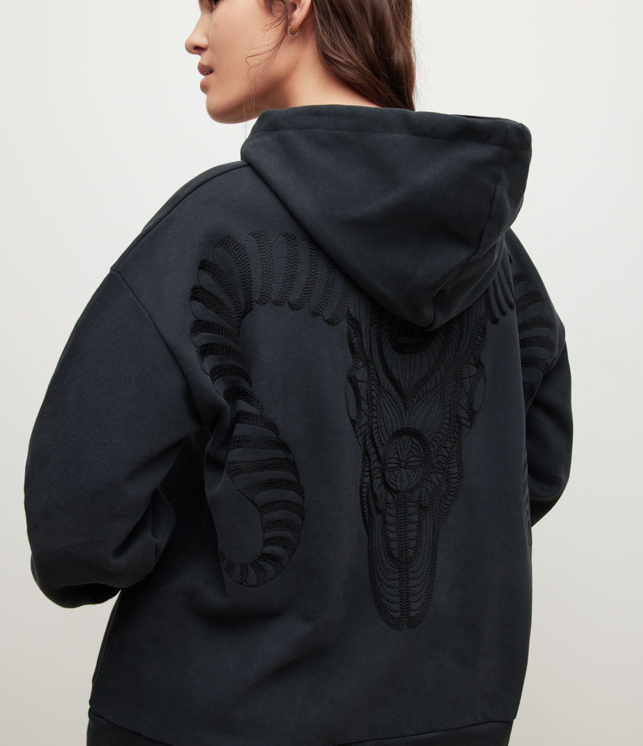 Women's Cornu Rihan Embroidered Hoodie (washed_black) - Image 2