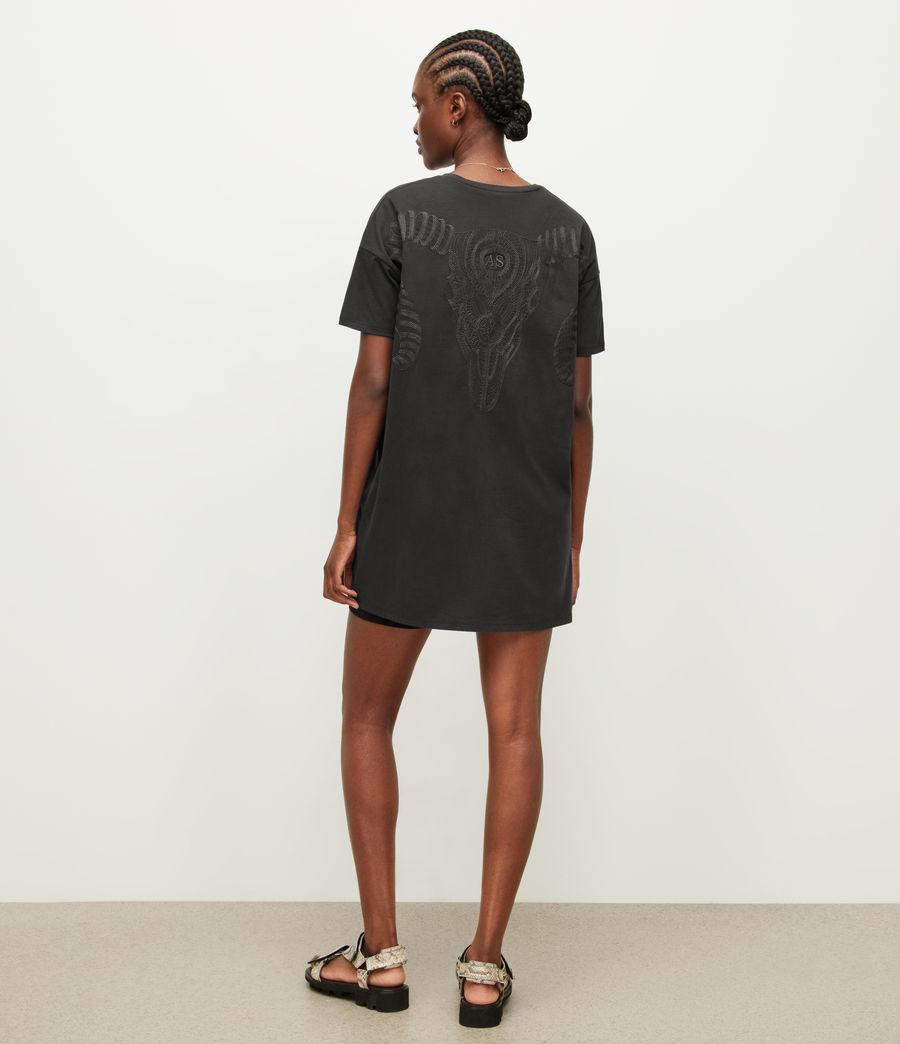 Women's Cornu Mini T-Shirt Dress (black) - Image 6