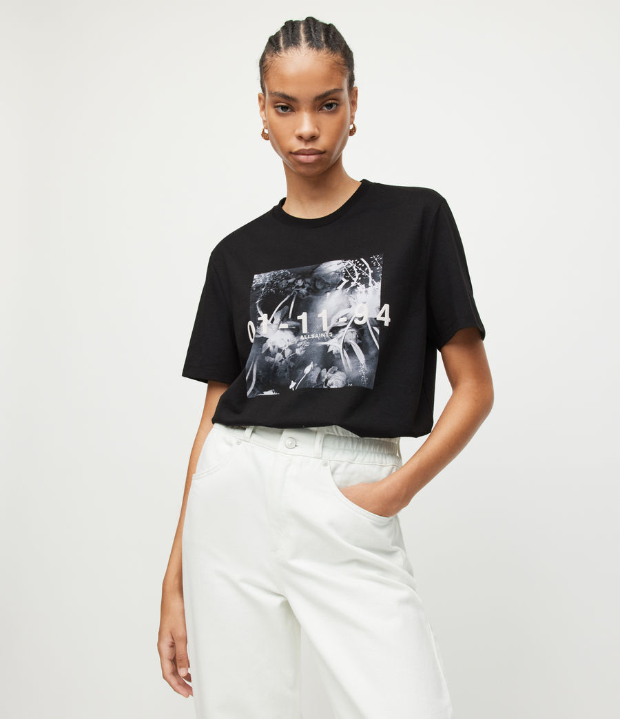 Femmes T-Shirt Lena Boyfriend (black) - Image 1